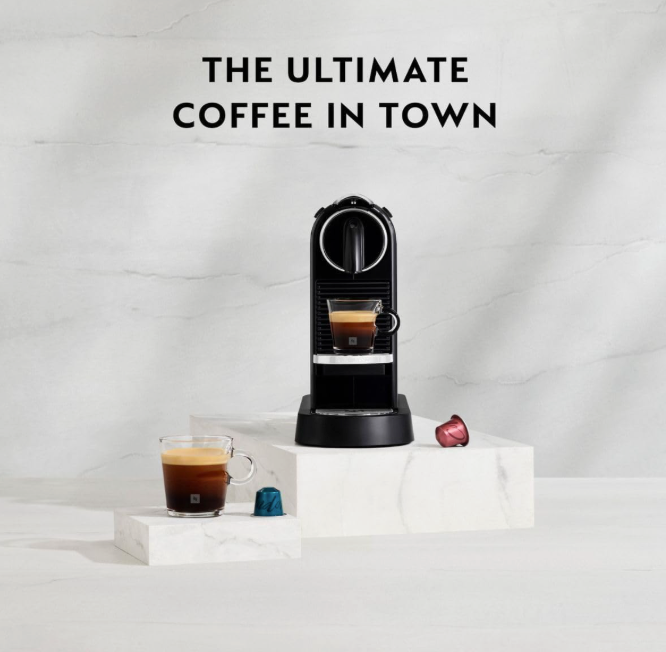 Nespresso De'Longhi CitiZ EN167.B, Welcome Set Included, Black, 1260 W