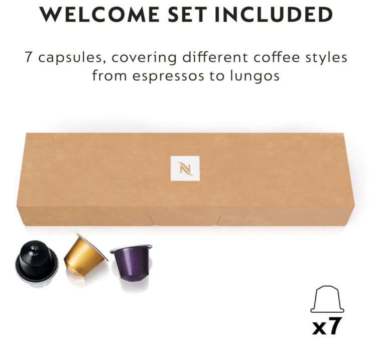Nespresso De'Longhi CitiZ EN167.B, Welcome Set Included, Black, 1260 W