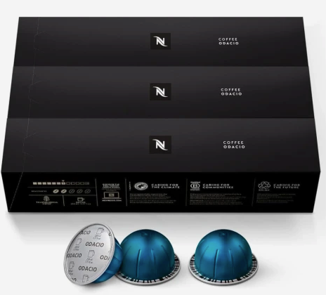 Nespresso Capsules VertuoLine, Odacio, Dark Roast Coffee, 30 Count Coffee Pods