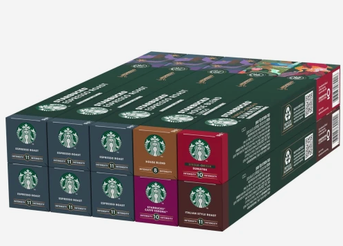 STARBUCKS Coffee Shop Classics - STARBUCKS Espresso Roast Pack by Nespresso, Coffee Capsules 10 x 10 (100 Capsules)