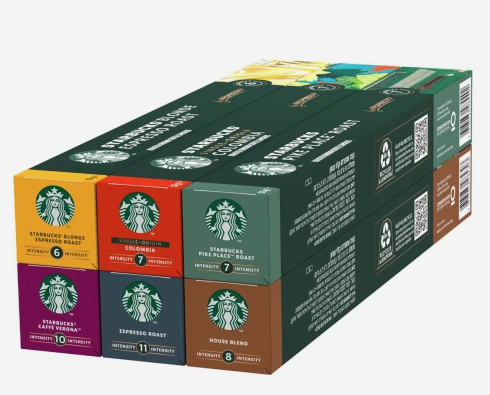 STARBUCKS Discovery Variety Pack by Nespresso, All Roast Types Coffee Capsules 6 x 10 (60 Capsules) - Amazon Exclusive