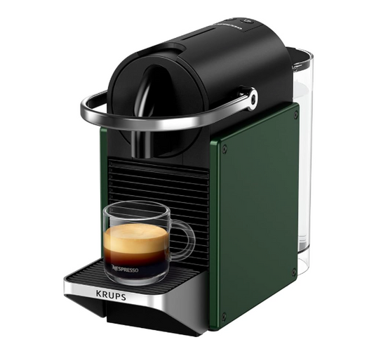 Nespresso Pixie Coffee Pod Machine by Krups in Dark Green XN3063G0, 19-Bar High Pressure