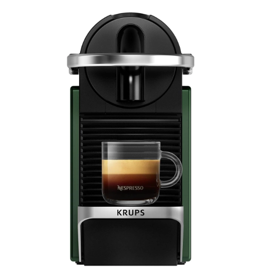 Nespresso Pixie Coffee Pod Machine by Krups in Dark Green XN3063G0, 19-Bar High Pressure