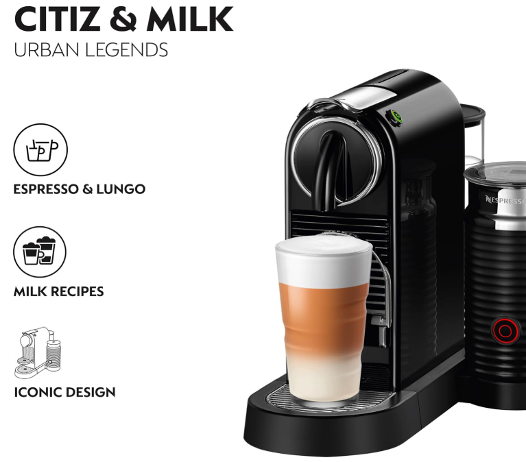 Nespresso EN267.BAE Citiz & Milk Coffee Machine in Black