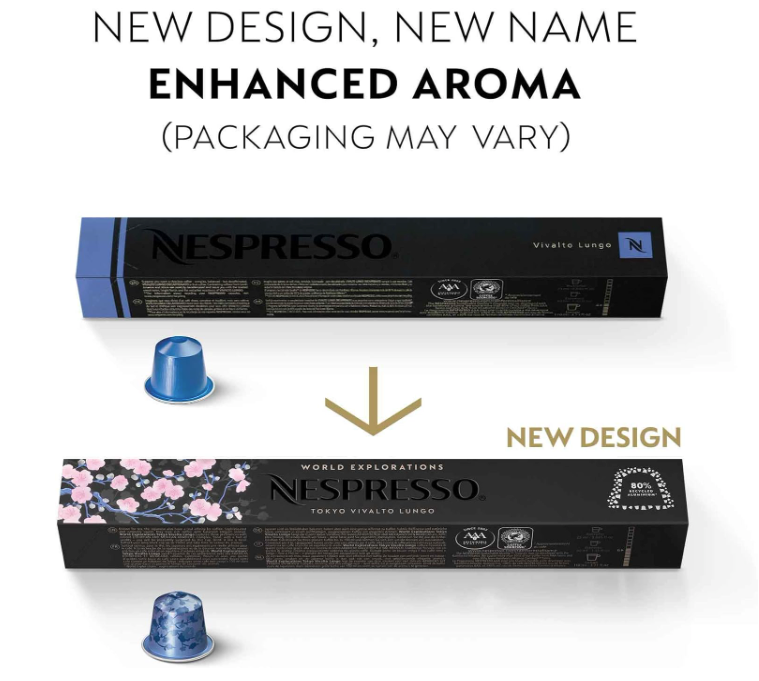 Nespresso Original Coffee Pods, 50 Mixed Pack - 10 Volluto, 10 Roma, 10 Cosi, 10 Vivalto and 10 Arpeggio Capsules