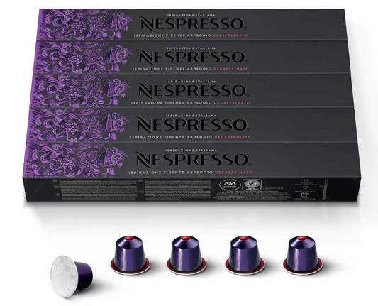 Nespresso Arpeggio Decaffeinato Coffee Capsules Pods Original, 50 Pods