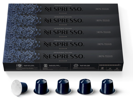 Nespresso Kazaar Coffee Capsules Pods Original, 50 Pods