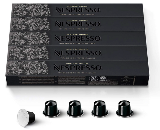Nespresso Ristretto Coffee Capsules Pods Original, 50 Pods