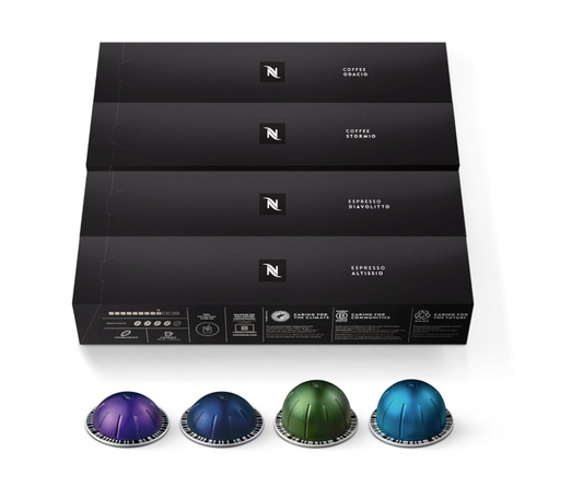 Nespresso Capsules Vertuo, Intense Variety Pack, Dark Roast Coffee